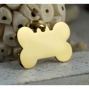 Personalizowana złota adresówka dla psa w kształcie kości