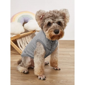 GRAY! quilted dog jacket