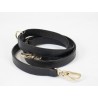 FANCY black crocodille leather dog leash